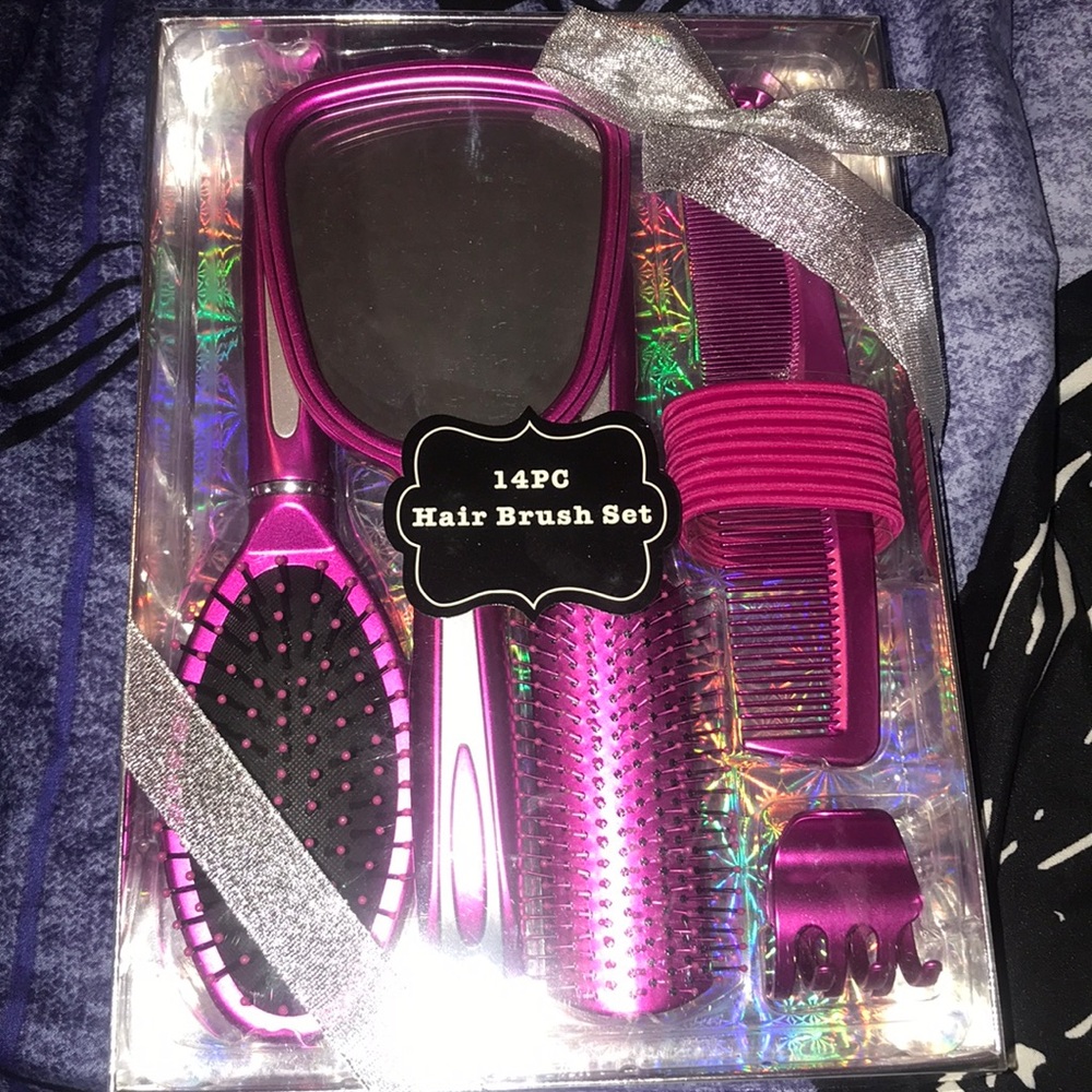 🆕 pink hair brush set
